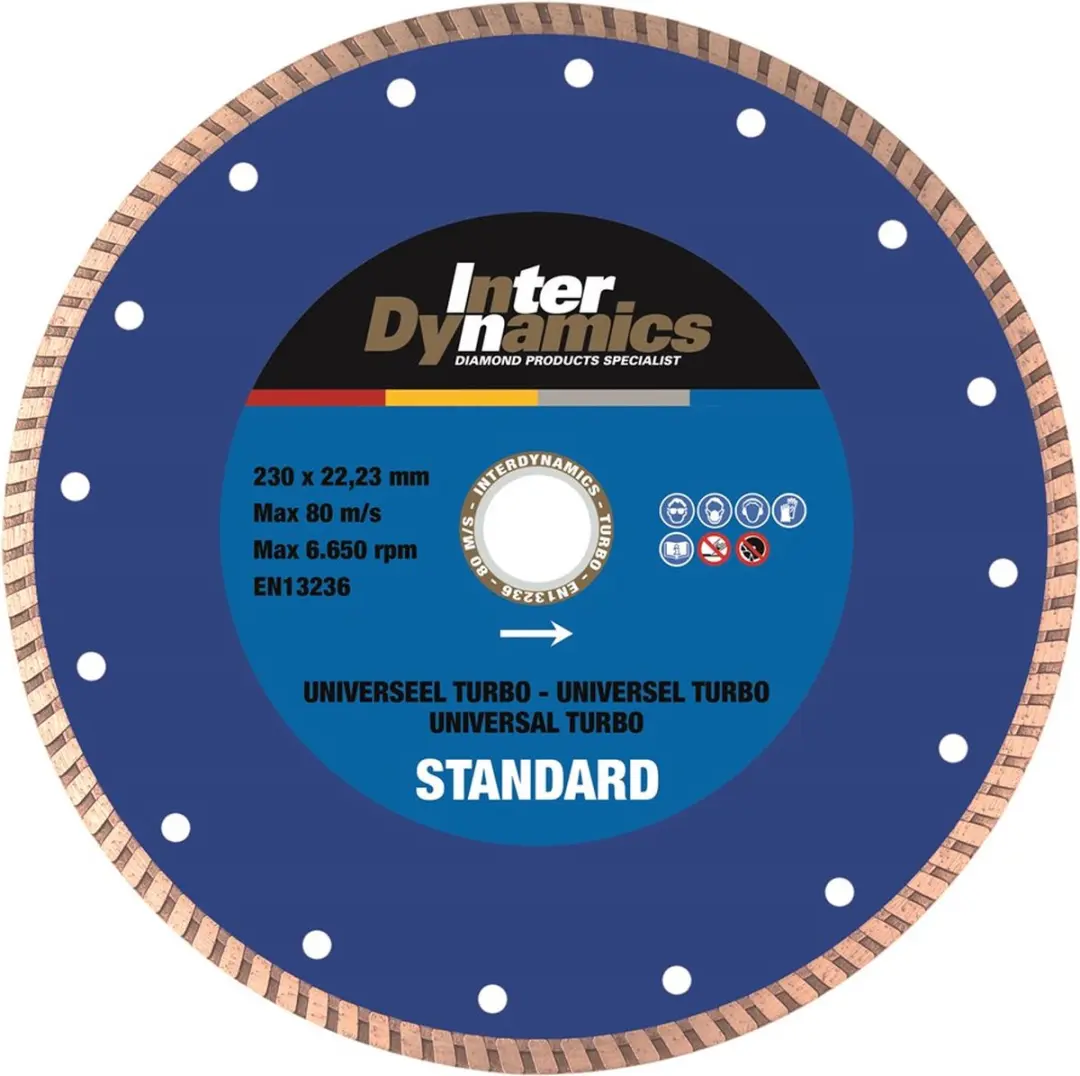 Interdynamics turbo standard diamantdoorslijpschijf