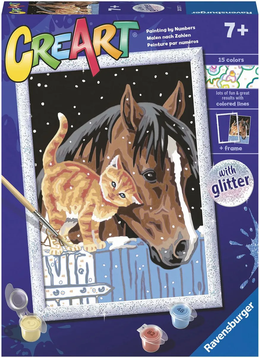 Ravensburger CreArt Stable Friends Schilderen op nummer - Multicolor - 15 Kleuren