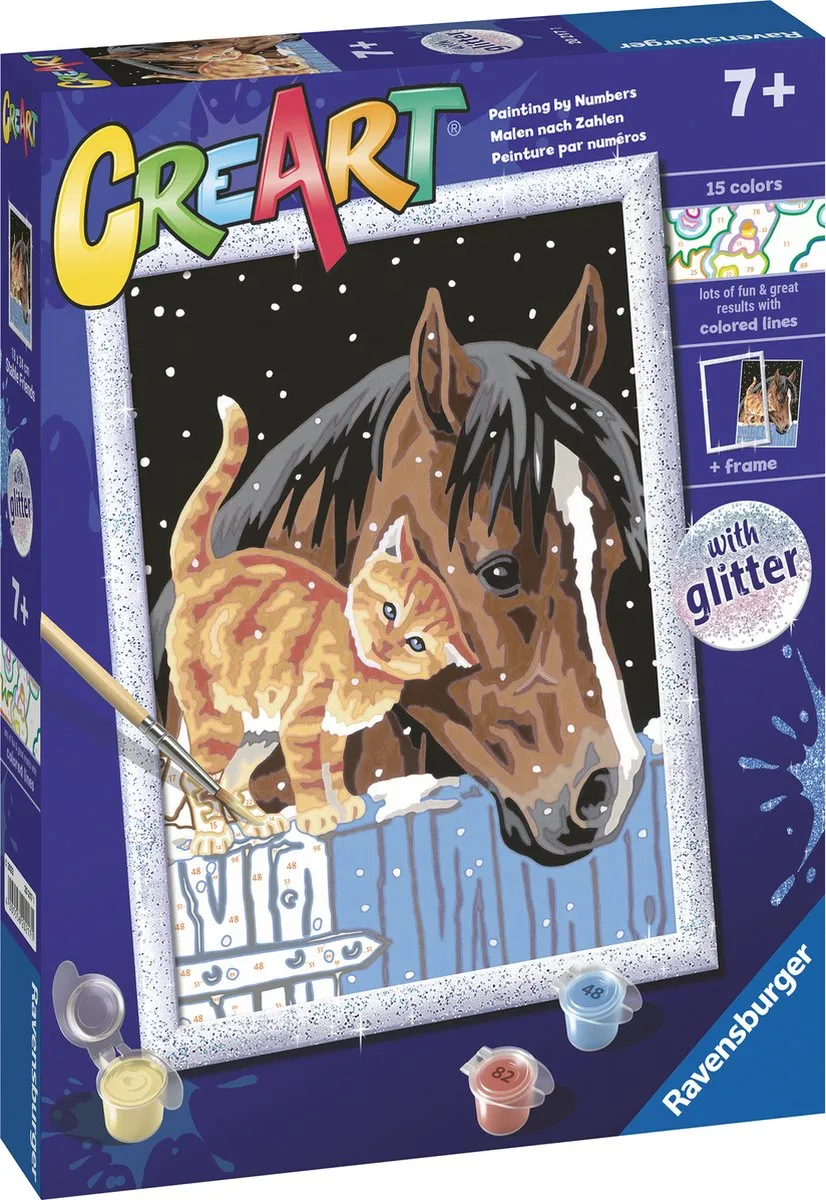 Ravensburger CreArt Stable Friends Schilderen op nummer - Multicolor - 15 Kleuren