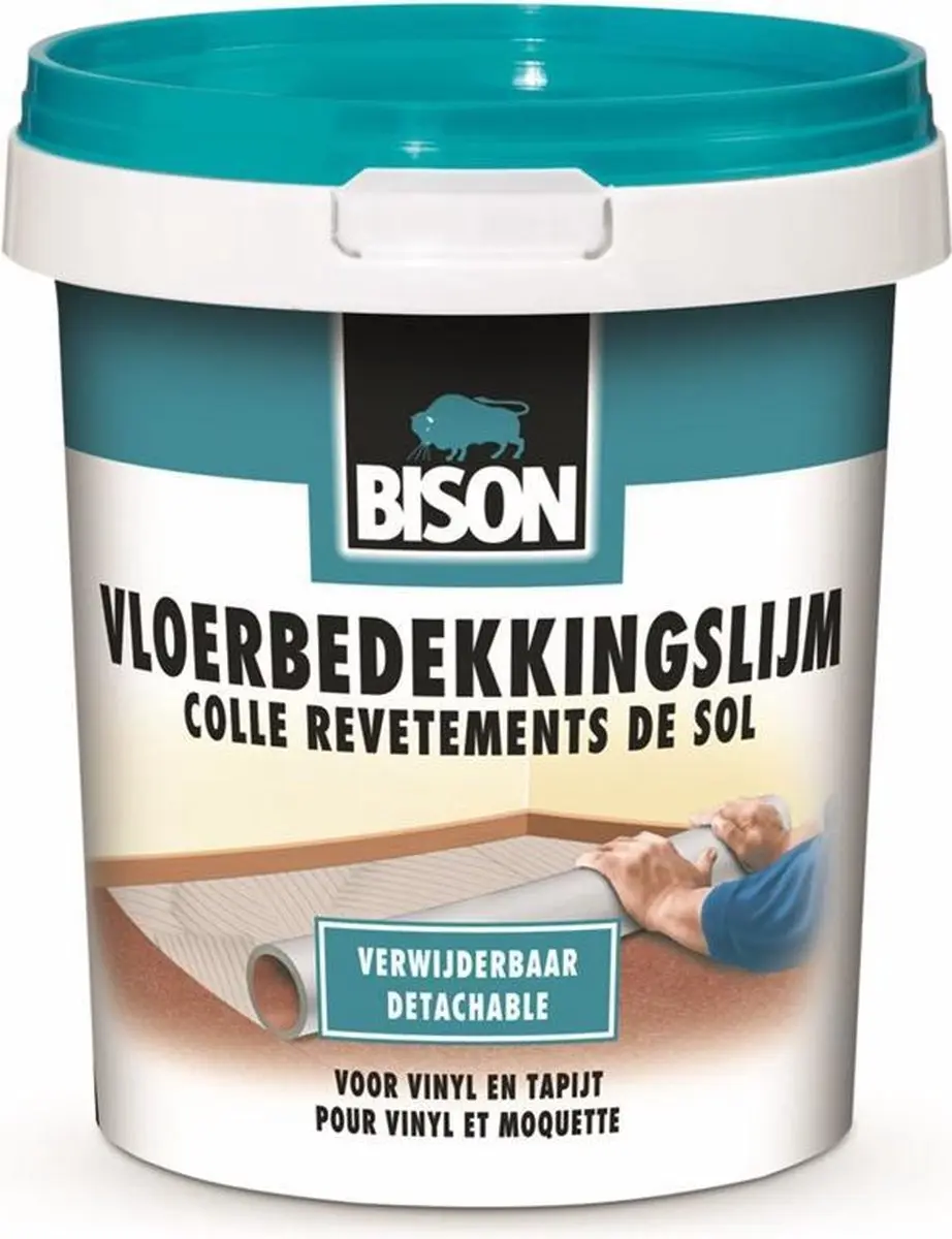 Bison Vloerbedekkingslijm verwijderbaar emmer 2.5 kg, kant & klaar, eenvoudig te