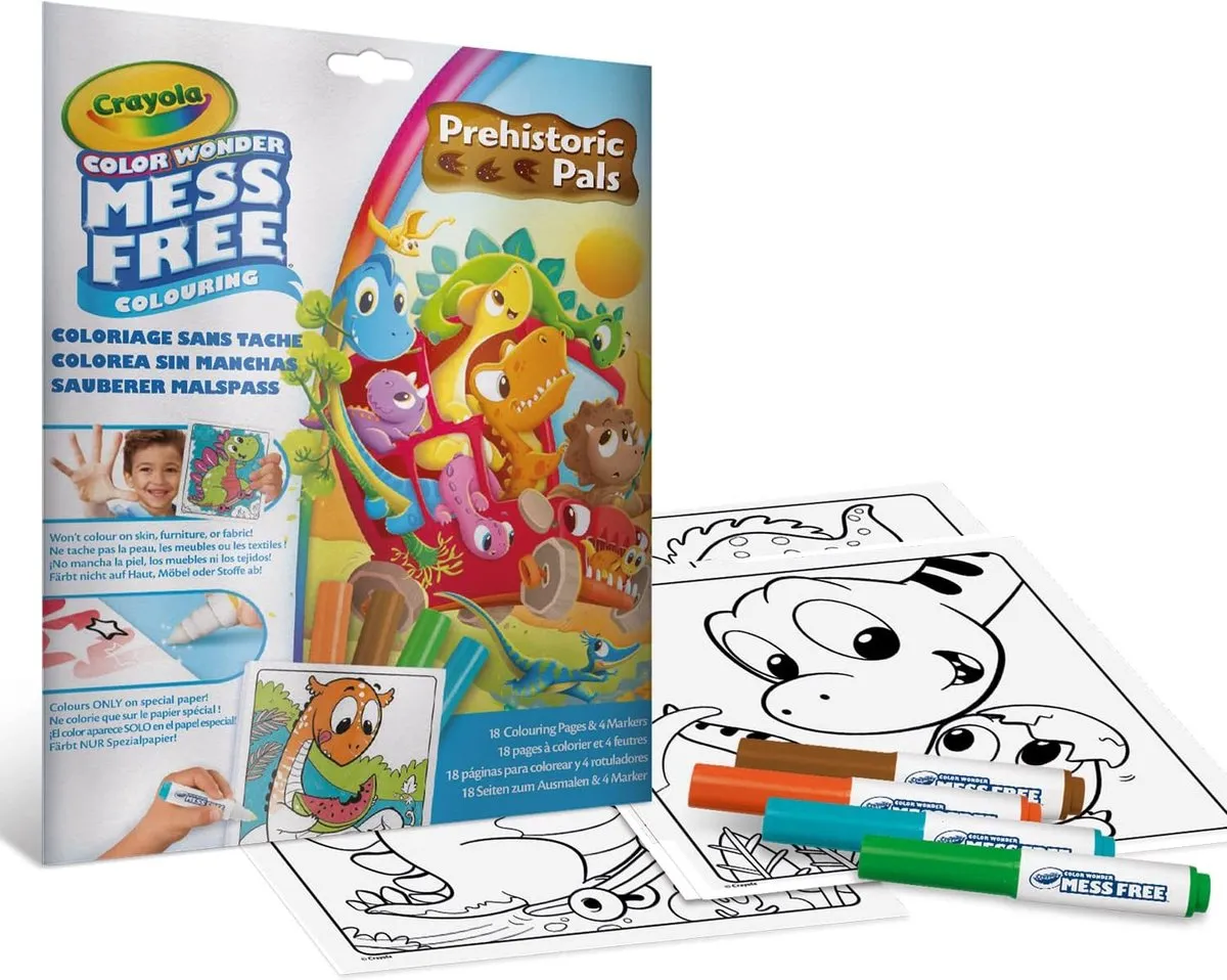 Crayola Color Wonder Dinosaurusvrienden Kleurboek - 18 Stiften