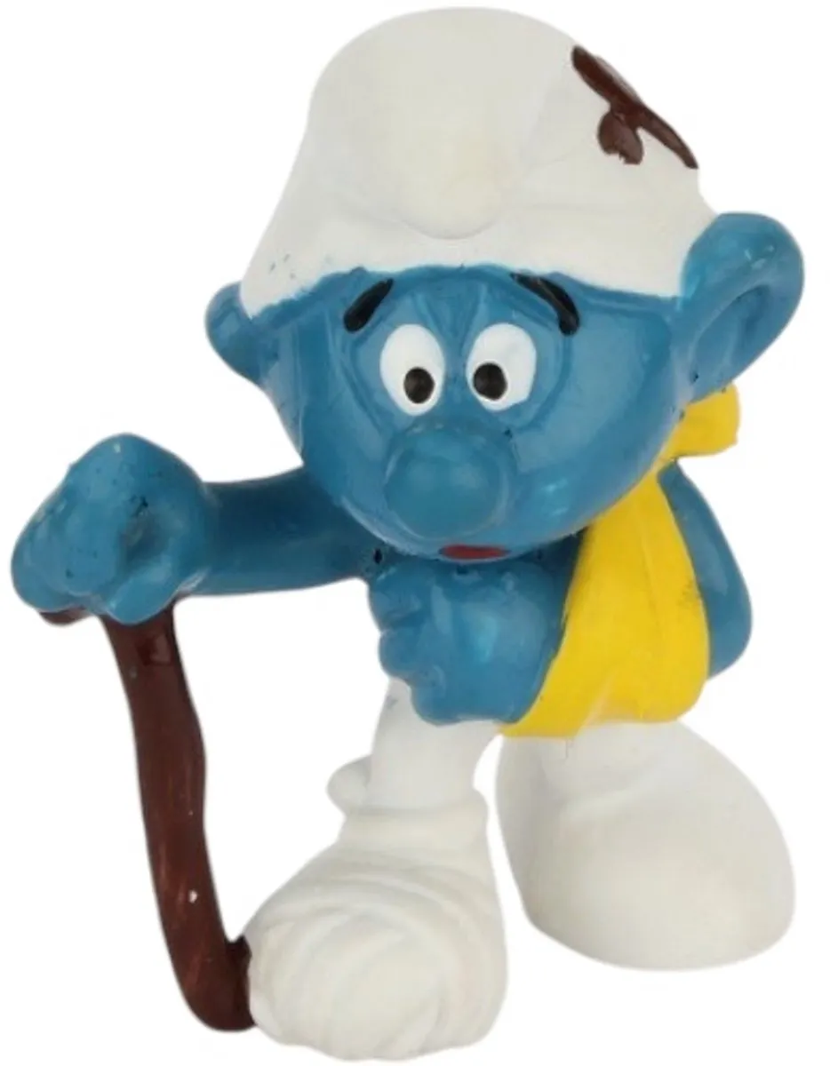 Schleich Smurf met Krukken Speelfiguur 6cm