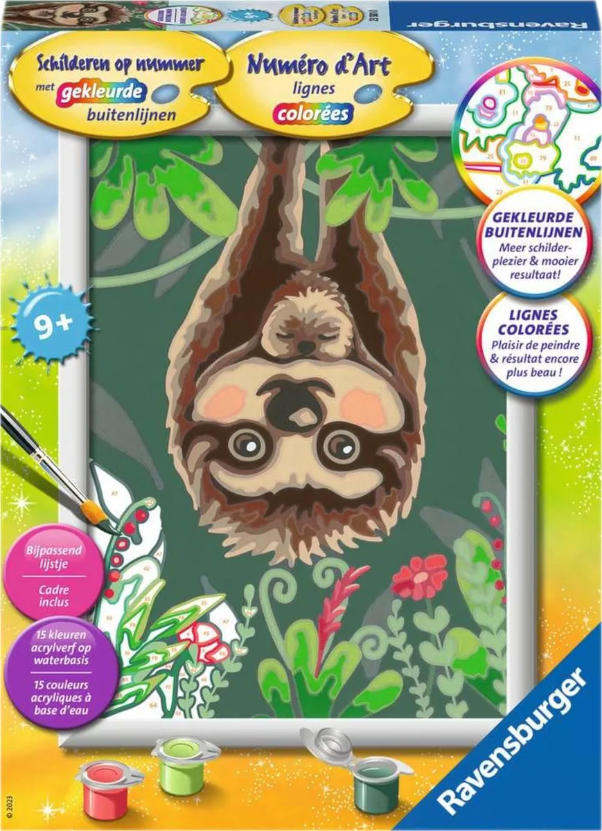 Ravensburger Schilderen op nummer Luiaard - Multicolor - afbeelding 6 van 6
