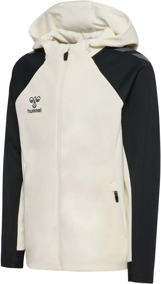 Hummel Cima 2.0 Zip Hoodie Kids - 140 Marshmallow/Black - afbeelding 4 van 6