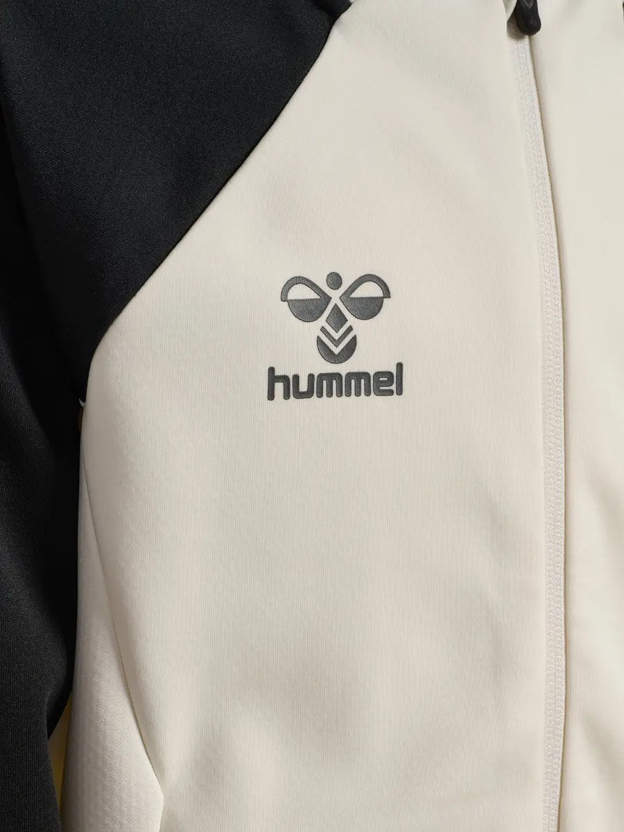 Hummel Cima 2.0 Zip Hoodie Kids - 140 Marshmallow/Black - afbeelding 3 van 6