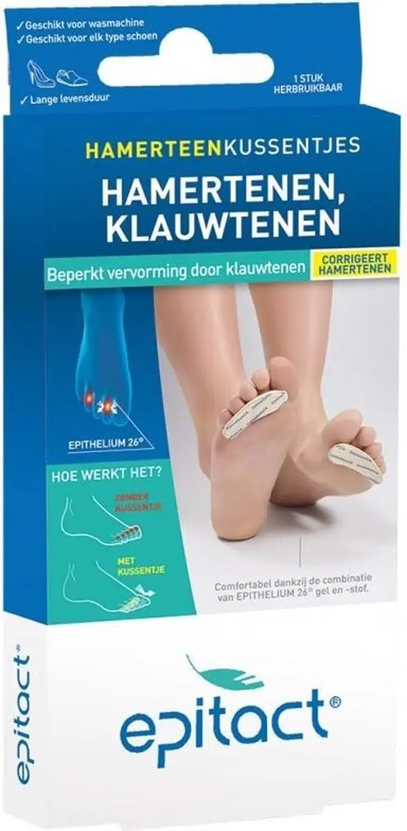 Epitact Hamerteenkussentjes, beperkt vervorming door klauwtenen. Maat 36/40 1paa