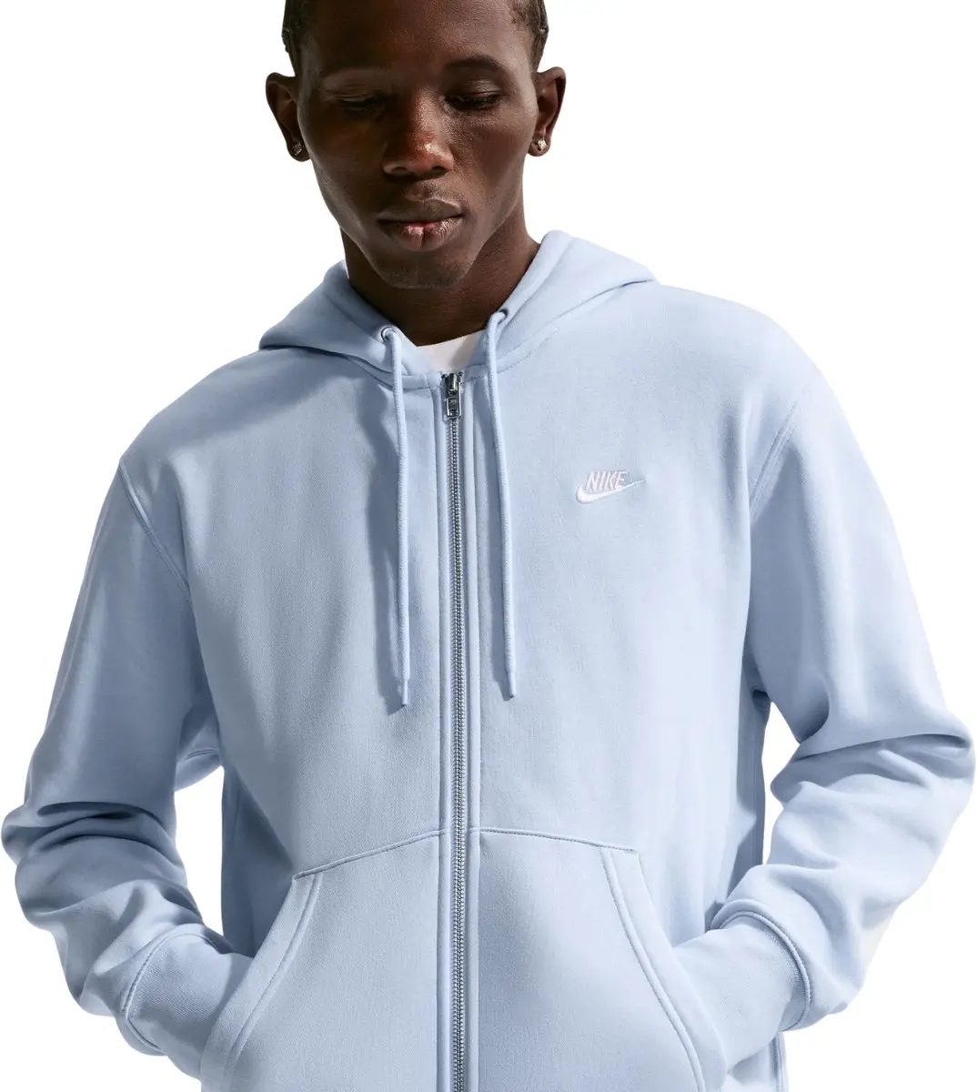 Nike Club BB FZ Hoodie Heren - Blauw L