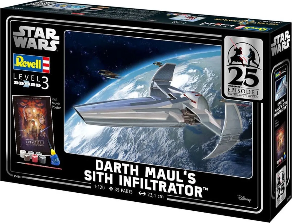 Revell Star Wars Darth Maul Sith Infiltrator 05638 Modelbouwpakket - 1:1200 - 35 Onderdelen - Multi