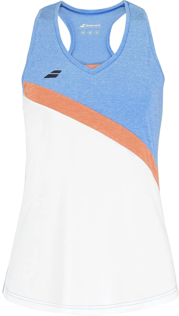 Babolat Play Tanktop Wit/Blauw