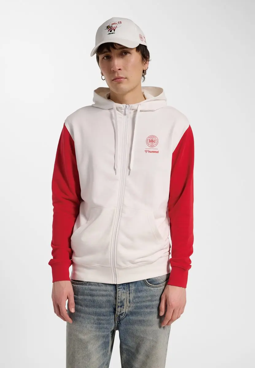 DBU 26 FAN RED-WHITE ZIP HOOD