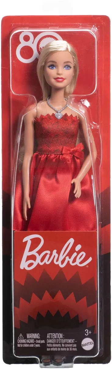 Barbie 80-Jubileum Modepop MATTJGD25 - Robijnrood