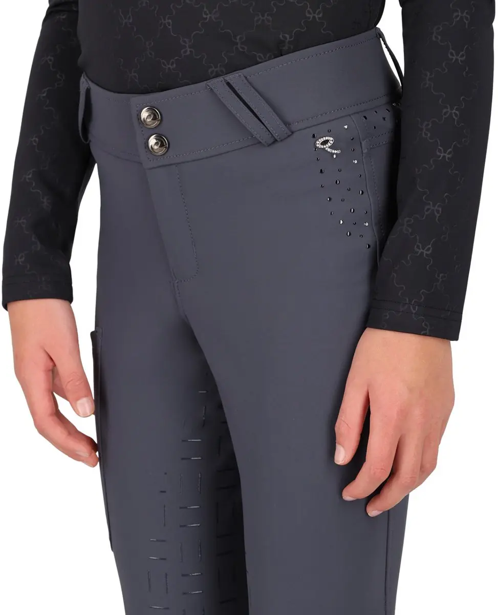 QHP Livora Full Grip Paardrijbroek 152 - Grijs