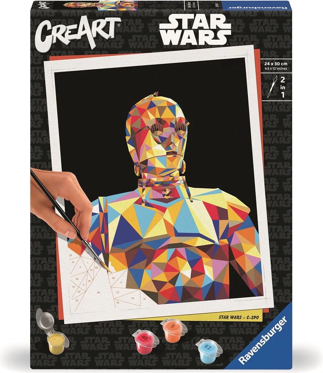 Ravensburger CreArt Star Wars C-3PO Schilderen op Nummer - Meerkleurig - afbeelding 6 van 6