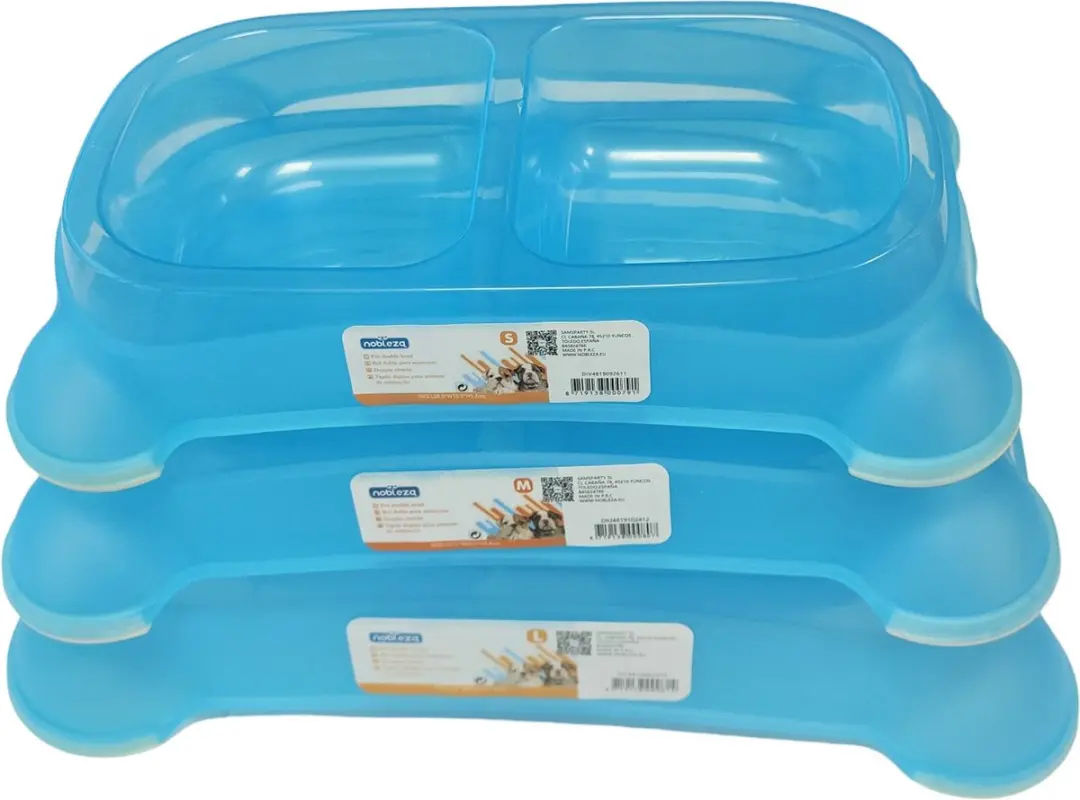 Nobleza Dubbele Voerbak Hond - 2x500ml Blauw M