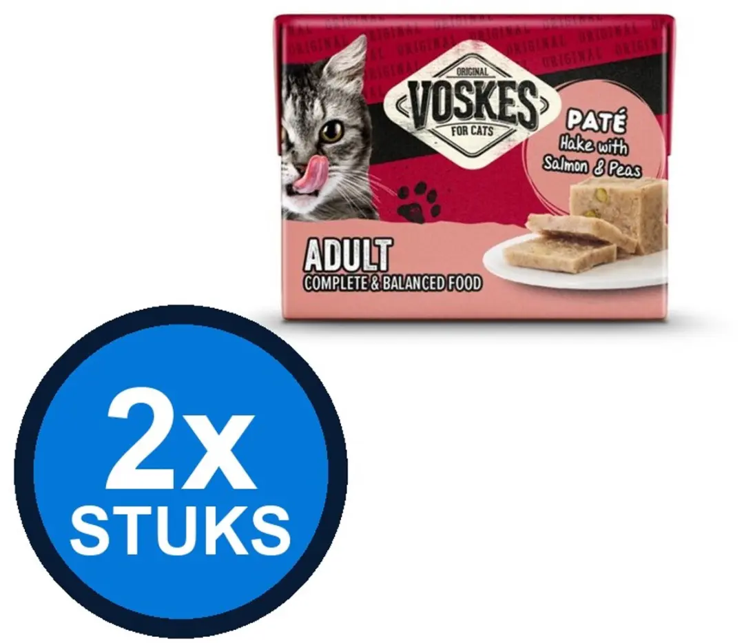 2x Voskes Pate Heek Zalm & Erwten