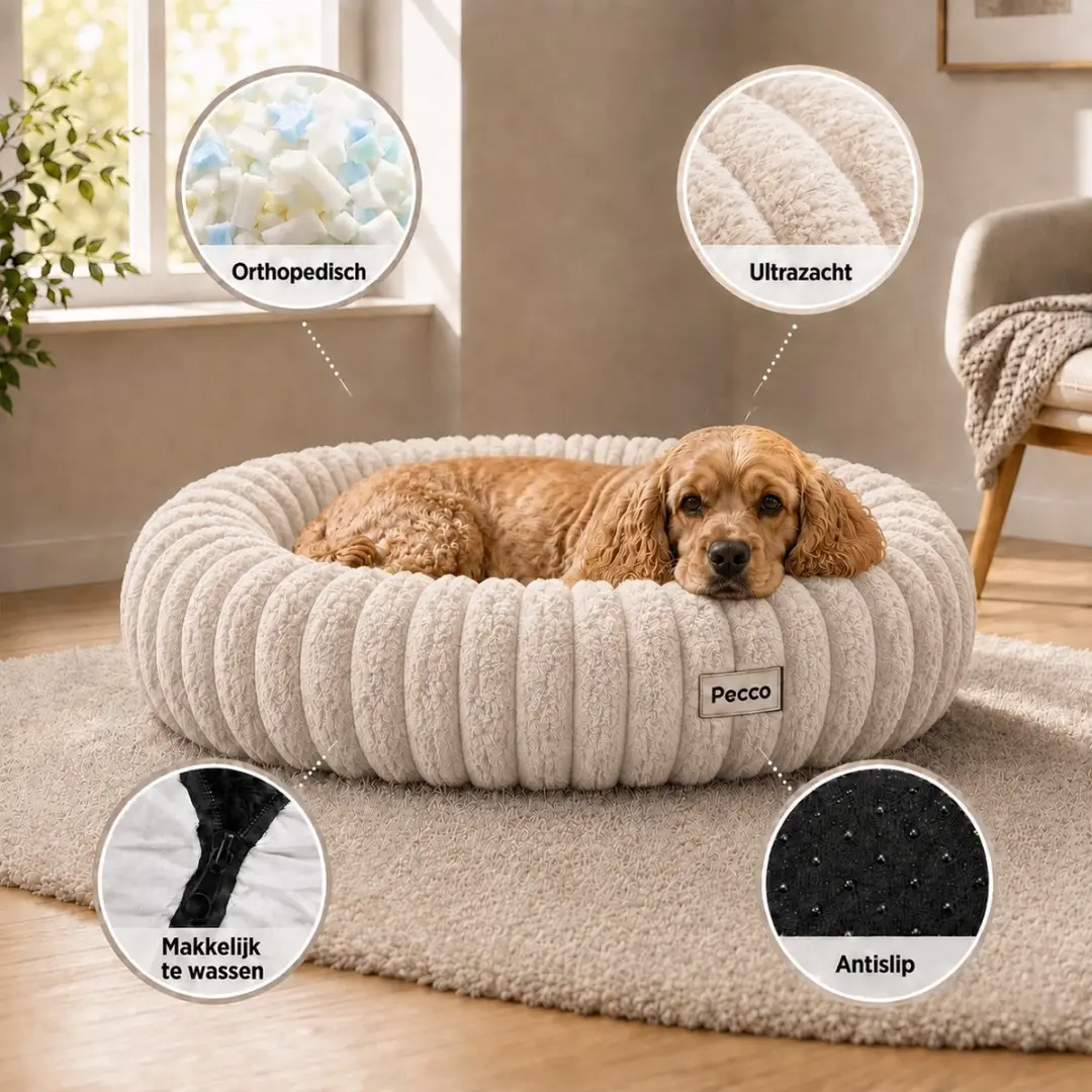 Pecco Orthopedische Hondenmand 80cm - Beige
