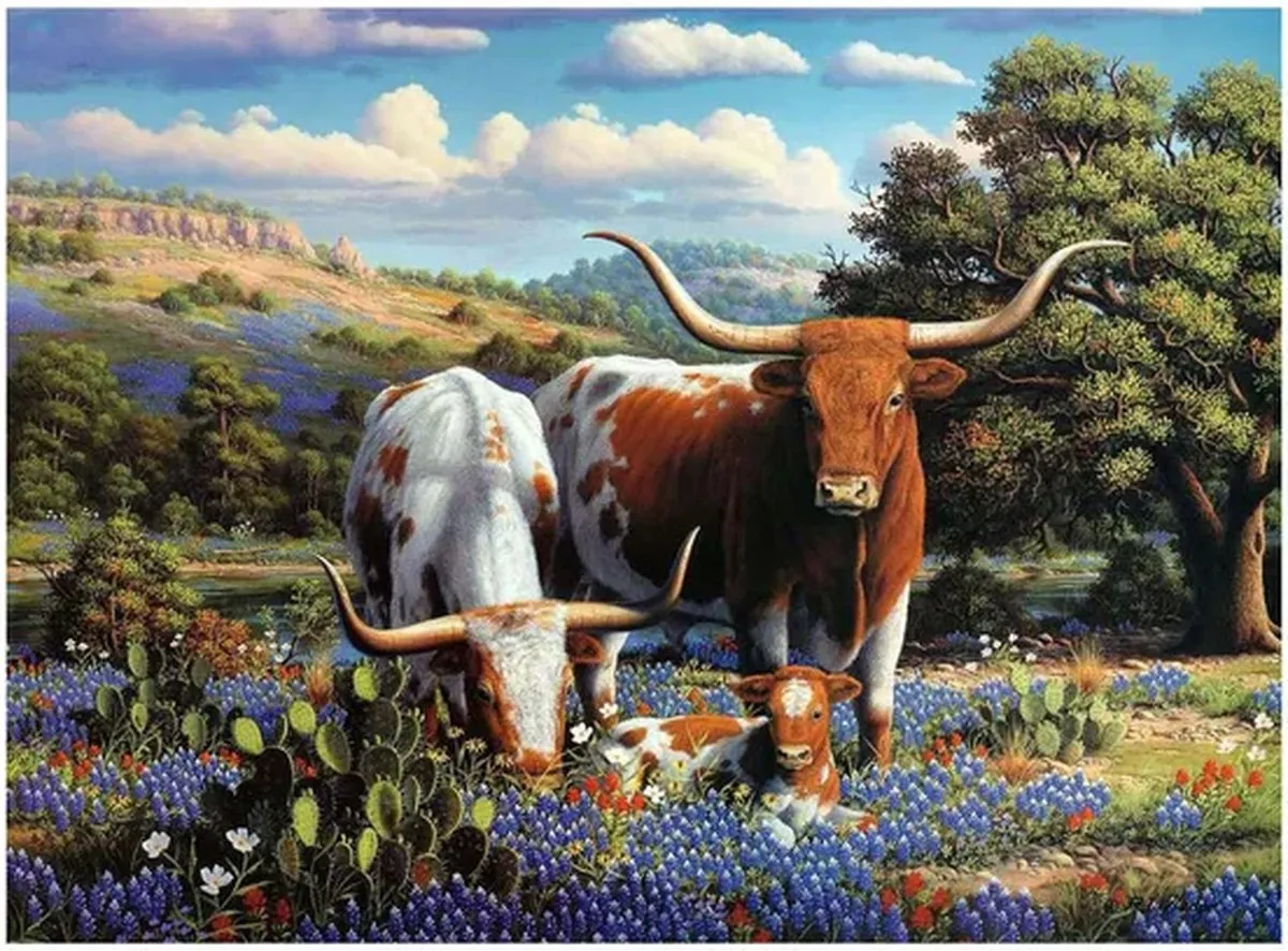 Ravensburger Loving Longhorns Legpuzzel 500 Stuks - Multicolor