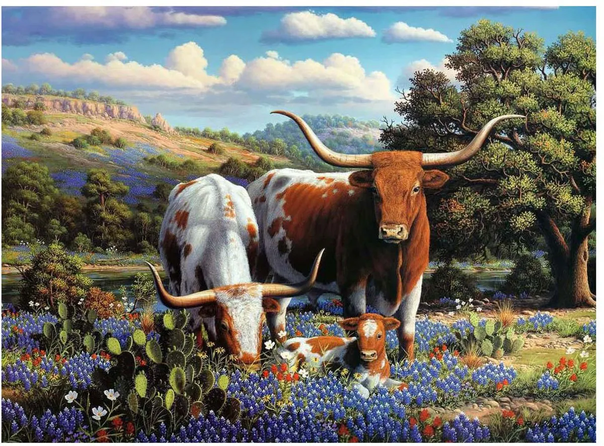 Ravensburger Loving Longhorns Legpuzzel 500 Stuks - Multicolor