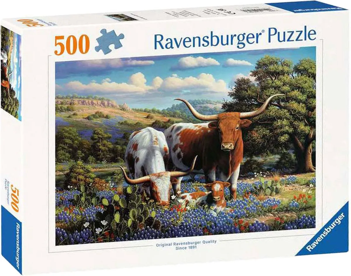 Ravensburger Loving Longhorns Legpuzzel 500 Stuks - Multicolor