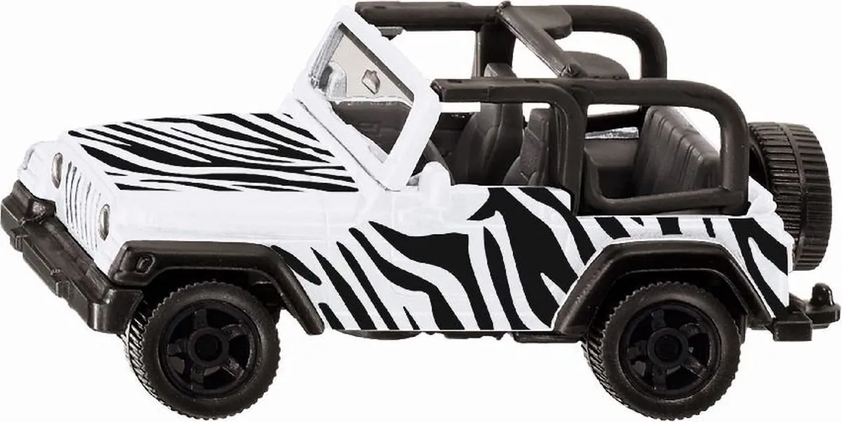 Siku speelgoedauto Jeep Wrangler Safari wit zwart - modelauto.