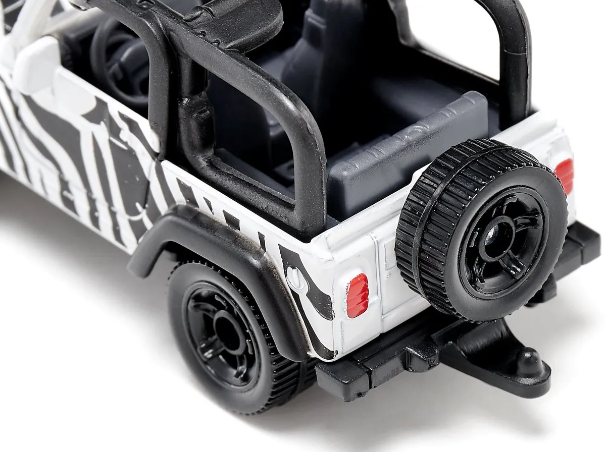 Siku speelgoedauto Jeep Wrangler Safari wit zwart - modelauto.