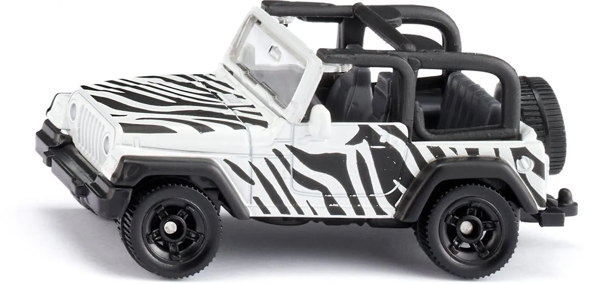 Siku speelgoedauto Jeep Wrangler Safari wit zwart - modelauto.