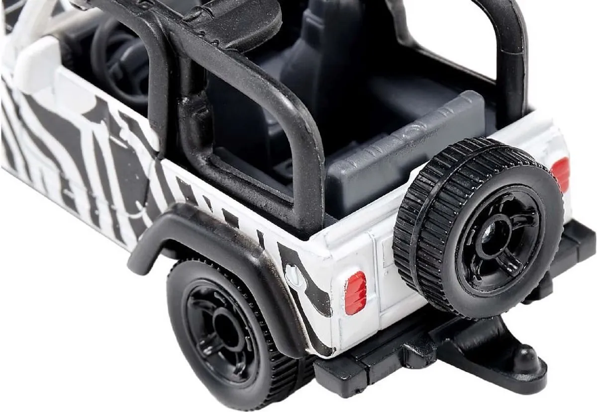 Siku speelgoedauto Jeep Wrangler Safari wit zwart - modelauto.