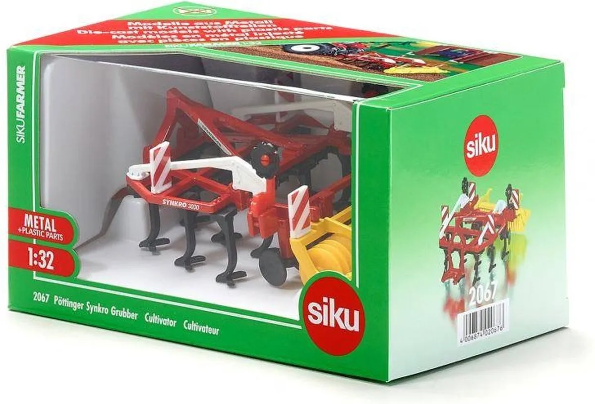 SIKU 2067 Pöttinger Synkro Grubber - 1:32 - Rood