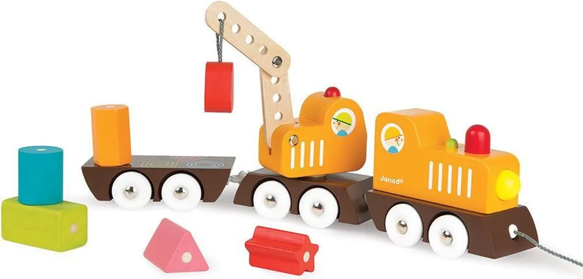 Janod J08089 Trekfiguur Houten Kraantrein