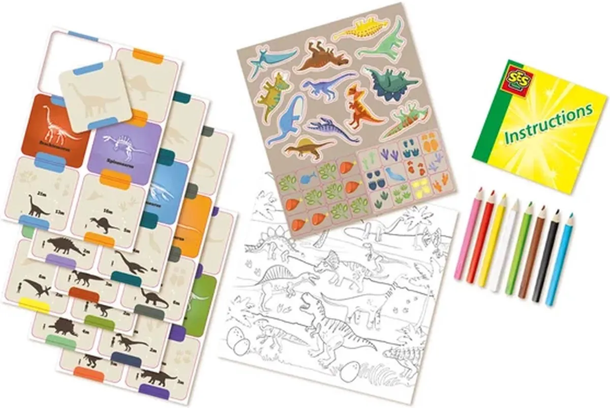 SES Creative Ik leer Dinosaurus Knutsel- en Puzzelpakket - 36 Kaarten