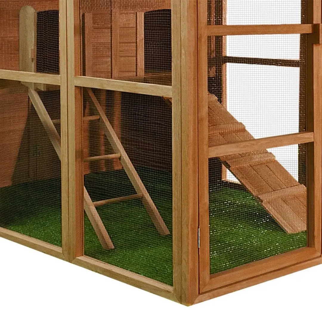 Deuba Kippenhok XXL met Ren & Legnest 191x151cm - 2 Etages