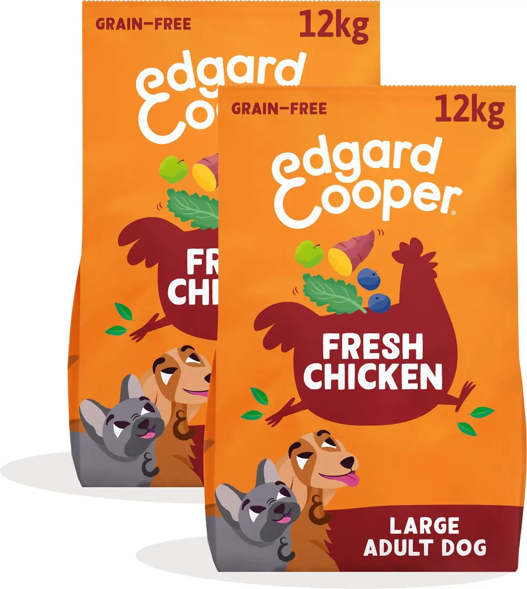 Edgard & Cooper 2x Graanvrij Hondenvoer Droog Kip 12kg