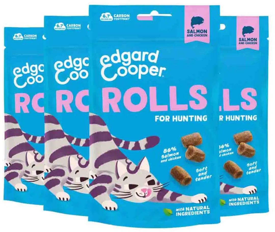 Edgard & Cooper Rolls Zalm Kattensnoepjes - 4x45g - afbeelding 6 van 6
