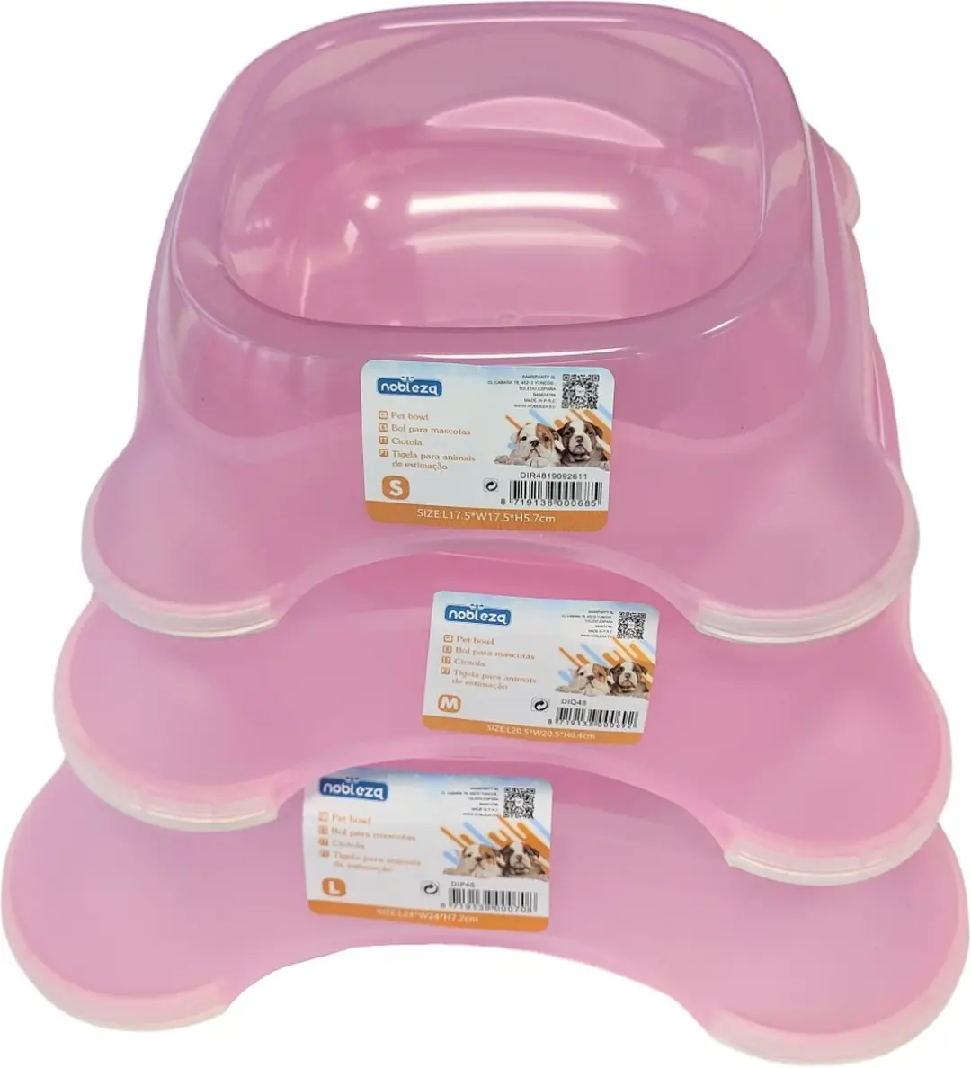 Nobleza Voerbak Drinkbak 375ml - Roze - Maat S