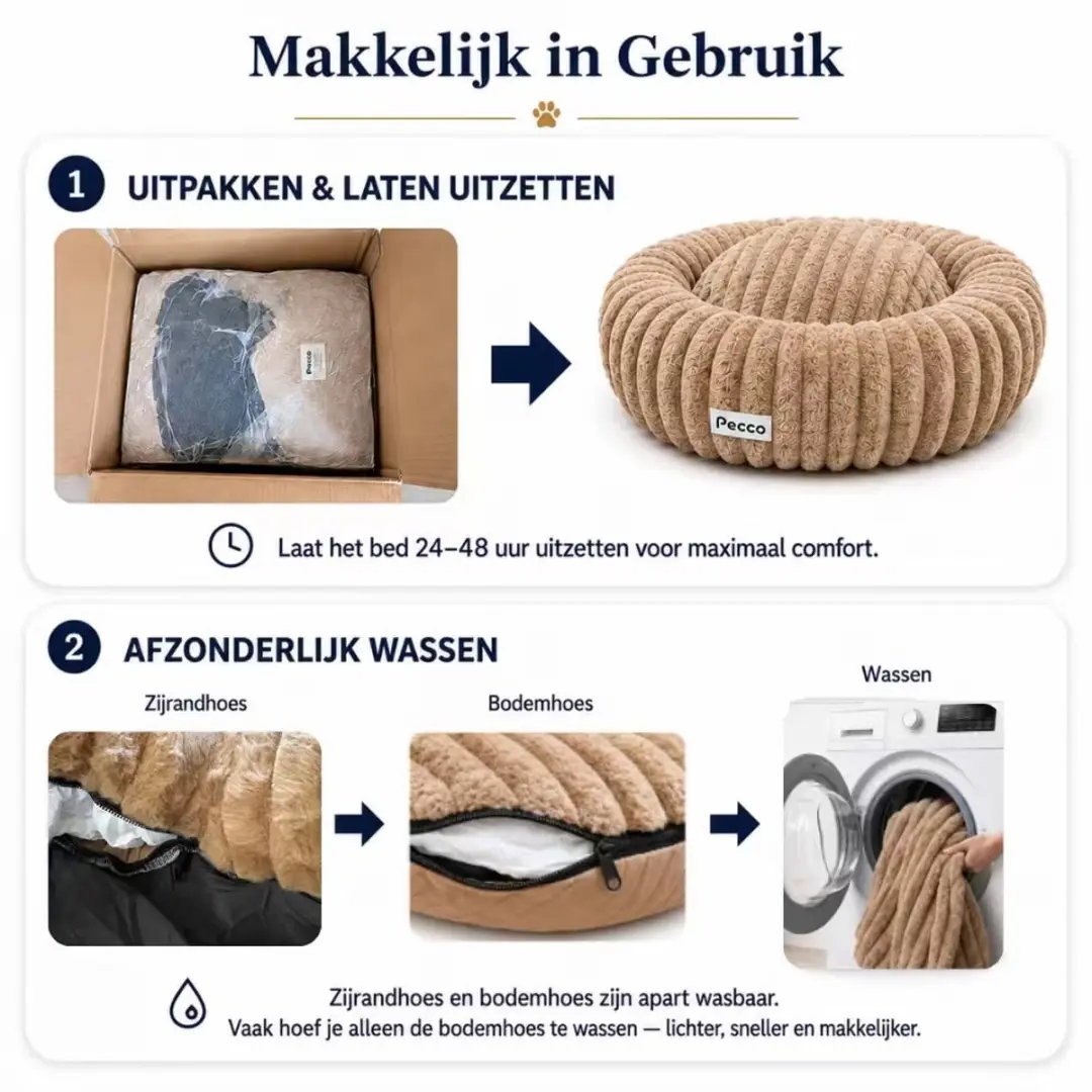 Pecco Orthopedische Hondenmand 100cm - Grijs - 2-in-1