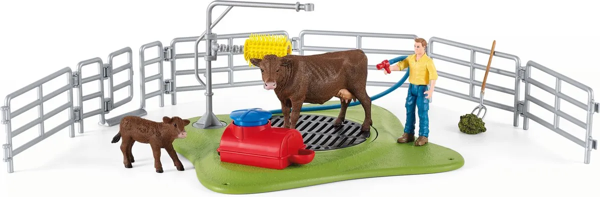 Schleich Farm World Wasstation Koeien Speelfiguurenset 17-delig