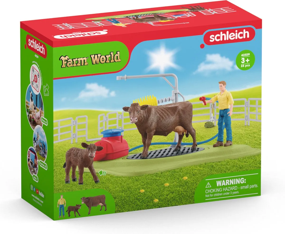 Schleich Farm World Wasstation Koeien Speelfiguurenset 17-delig
