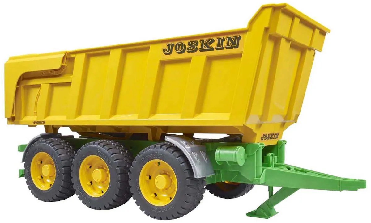 Bruder Joskin 3-assige Kiepaanhanger 02212 - Geel