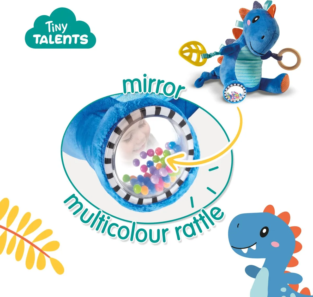 SES Creative Tiny Talents Tex Sensorische T-rex - Dinosaurusknuffel