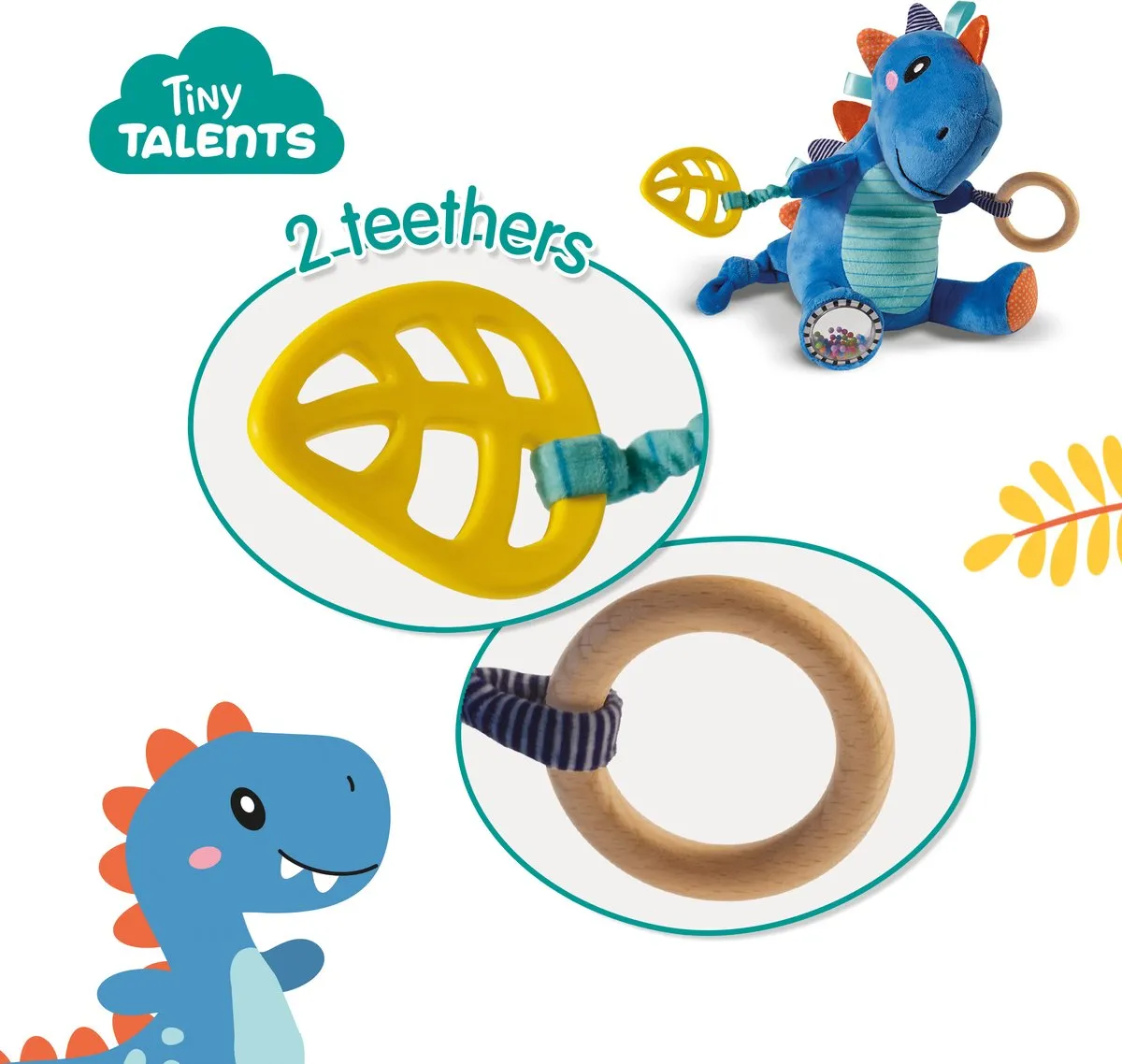 SES Creative Tiny Talents Tex Sensorische T-rex - Dinosaurusknuffel