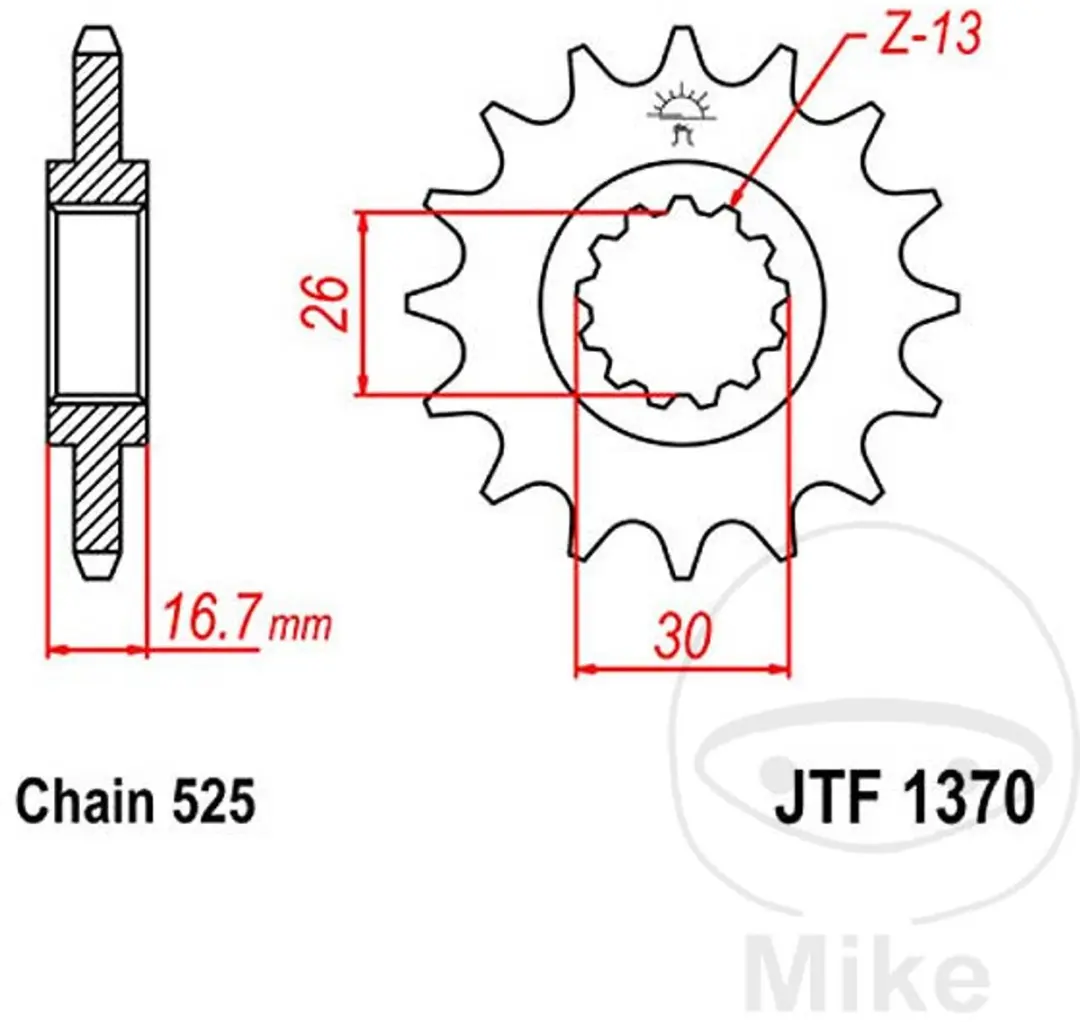 JT Sprockets 525 JTF1370.14 Voortandwiel
