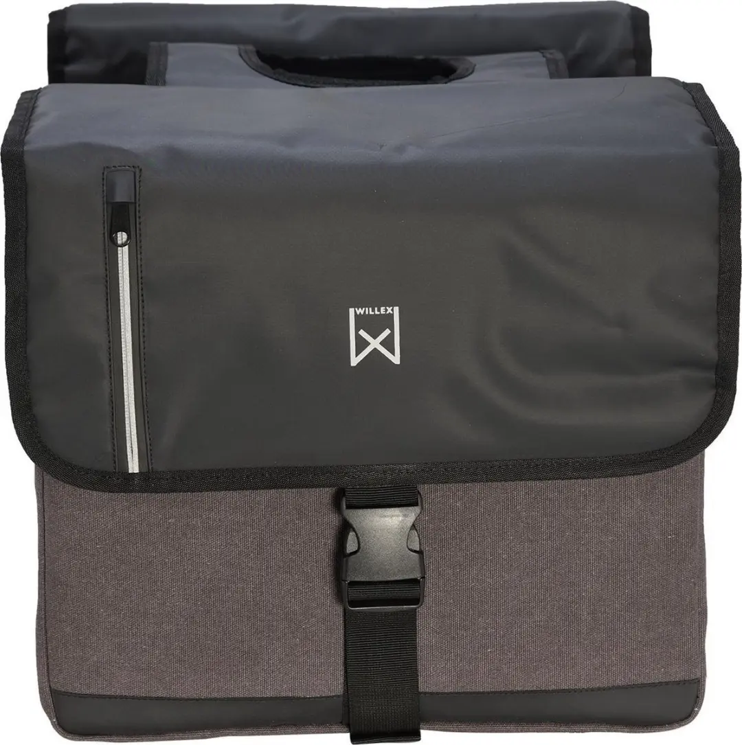 Willex Dubbele Canvas Bisonyl Tas 46L - Zwart/Grijs - afbeelding 2 van 6