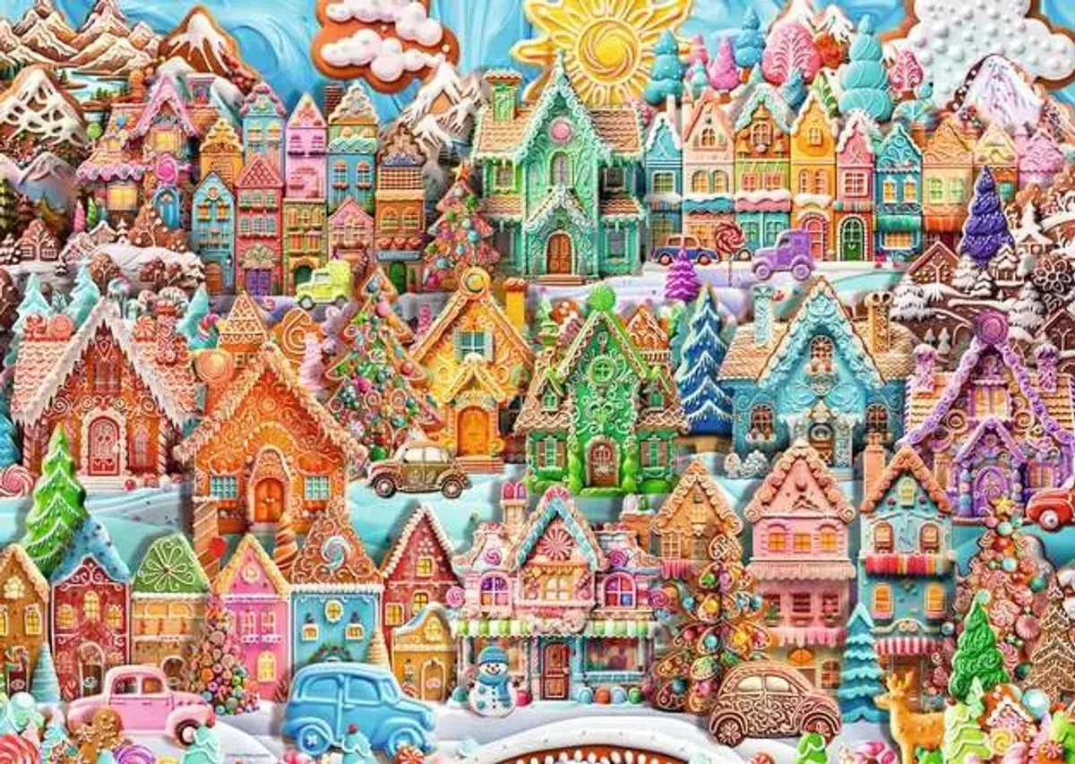 Ravensburger Het dorp van de kerstkoekjes Legpuzzel 1000 Stuks - 12001267
