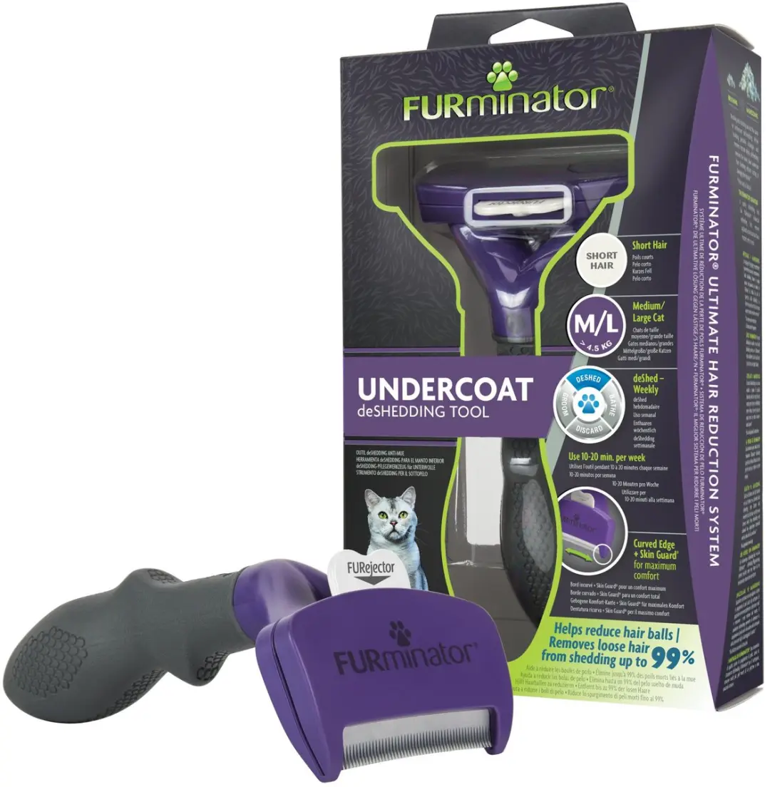 Furminator Kat Short Hair - L - Paars