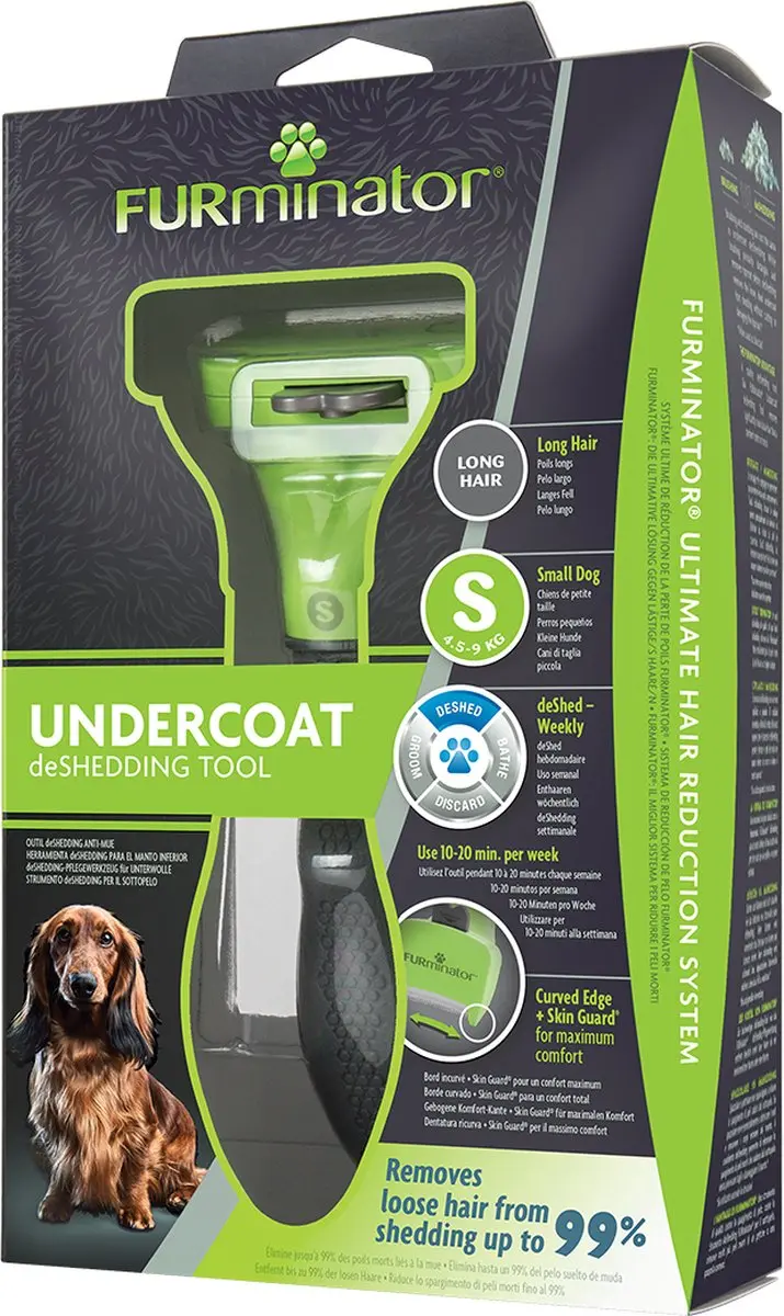 Furminator Hond Lang Haar Kam - S Groen