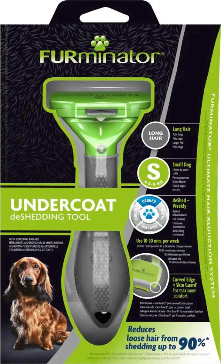 Furminator Hond Lang Haar Kam - S Groen