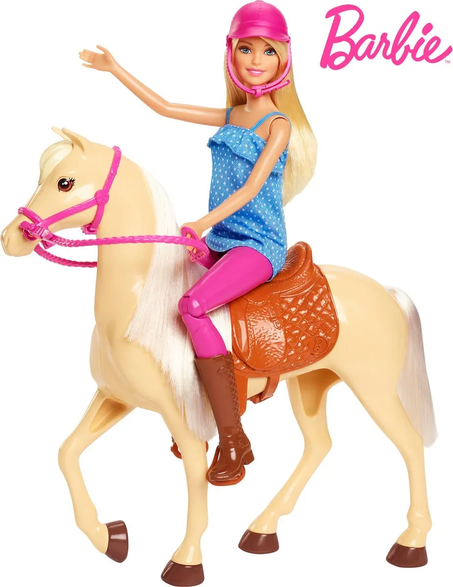 Barbie Paardrijset 30cm - Beige Paard - afbeelding 6 van 6