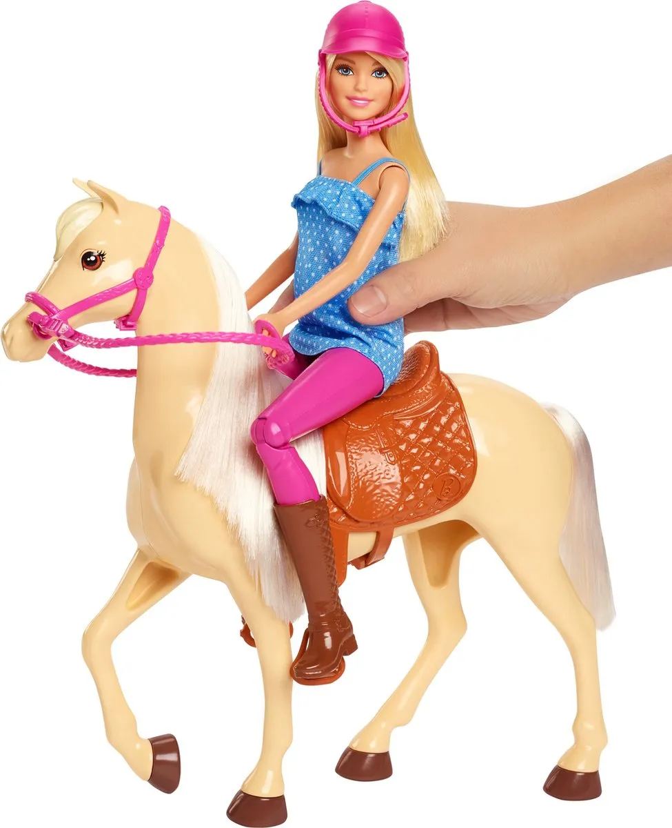 Barbie Paardrijset 30cm - Beige Paard