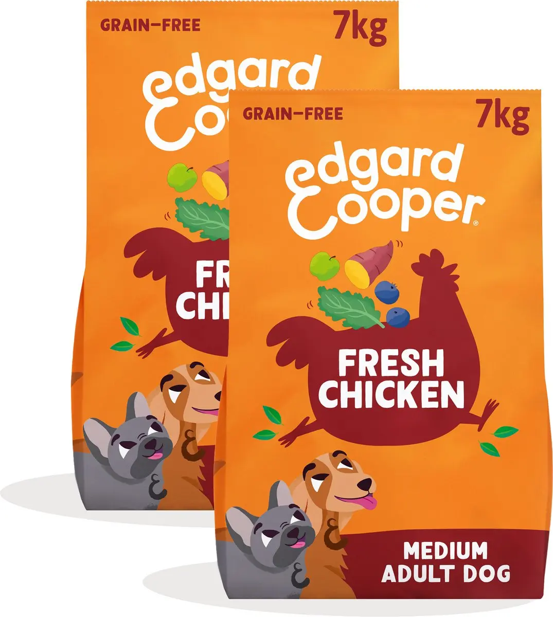 Edgard Cooper 2x Puppy Graanvrij Hondenvoer (Zalm & Kalkoen, 7kg), Natuurlijke H