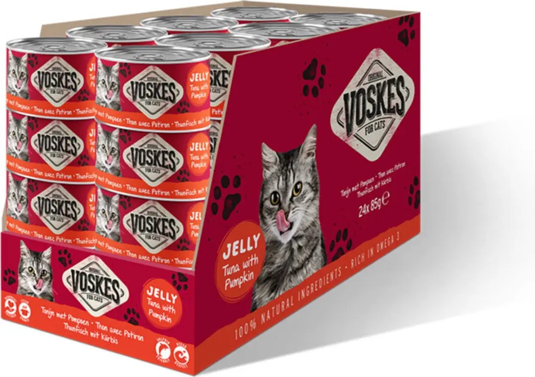 Voskes Nat Tonijn met Pompoen Kattenvoer